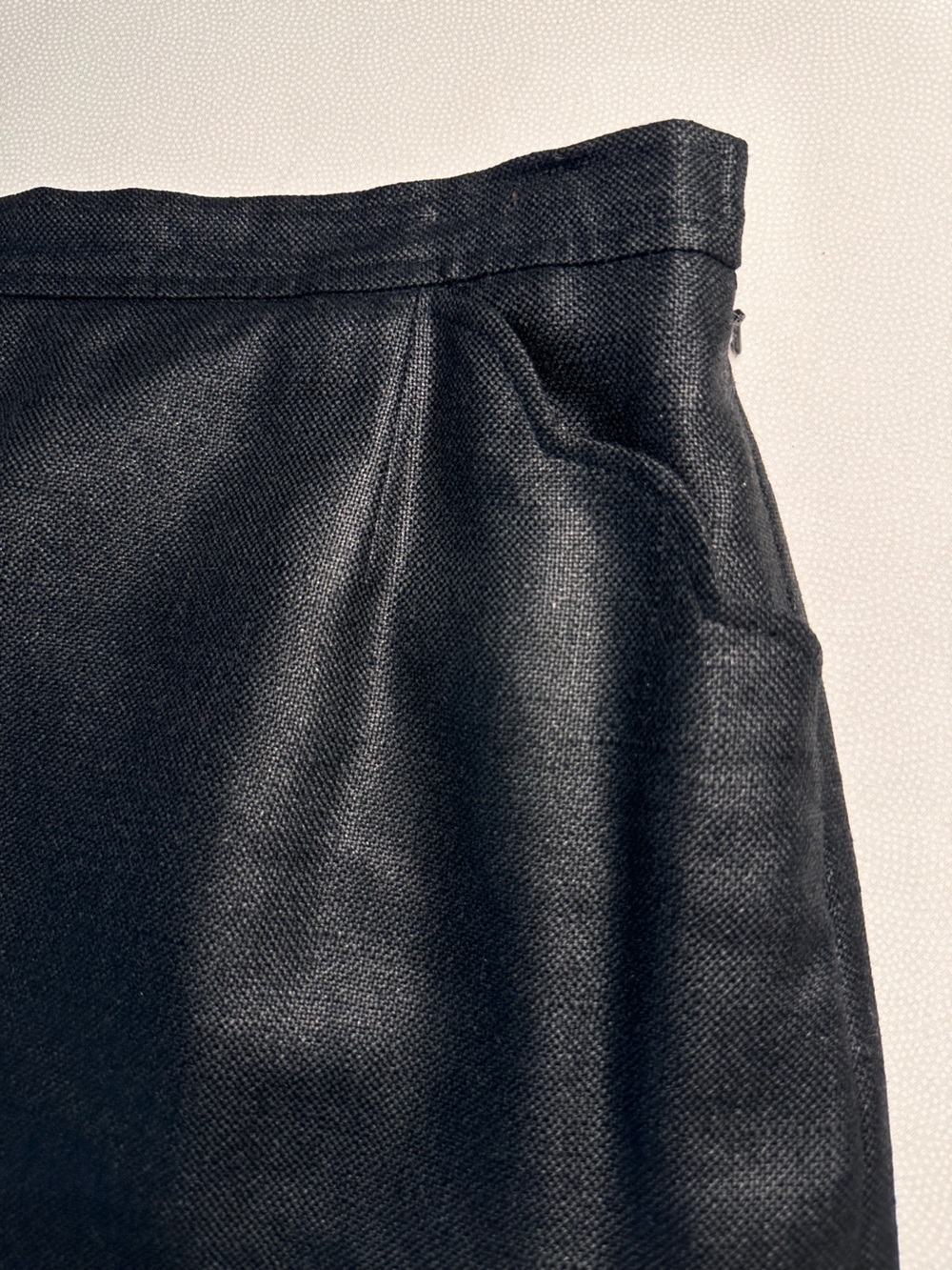 Vintage 1999 Aquascutum of London Black Linen Blend Pencil Skirt S:14 England - Picture 10 of 11